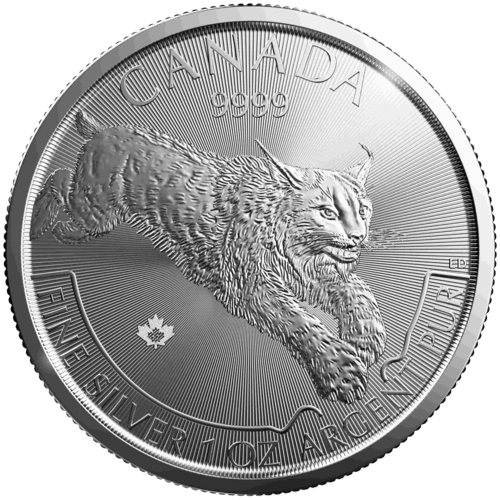 Vorderseite der 1 Unze Silber Kanada Luchs 2017 von Hersteller Royal Canadian Mint