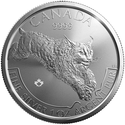 Vorderseite der 1 Unze Silber Kanada Luchs 2017 von Hersteller Royal Canadian Mint