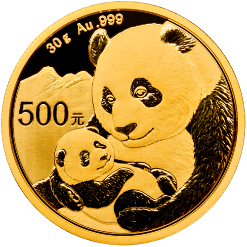 Vorderseite 30 g Gold China Panda 2019