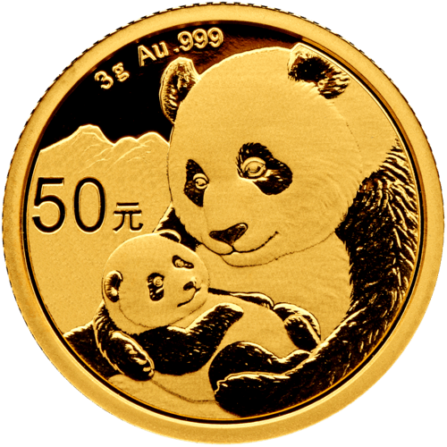  3 g Gold China Panda 2019 Motiv