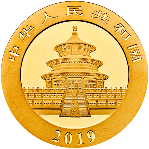 1 g Gold China Panda 2019 Wertseite