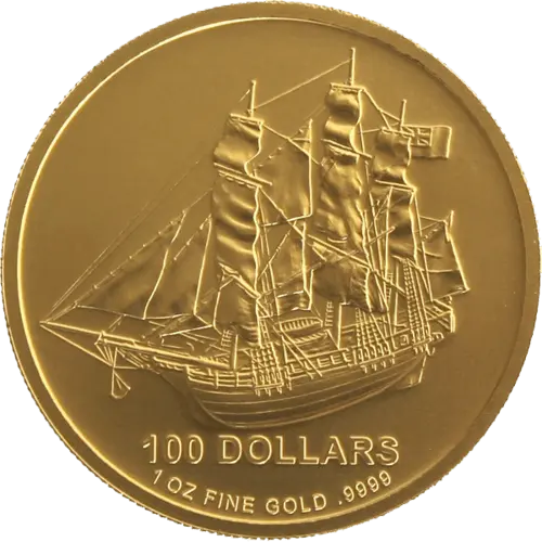 Vorderseite Goldmünze 1 Unze Cook Islands Bounty diverse Jahrgänge