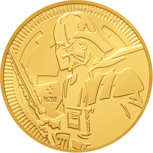 Vorderseite Goldmünze 1 Unze Star Wars Darth Vader 2019, der Hersteller New Zealand Mint