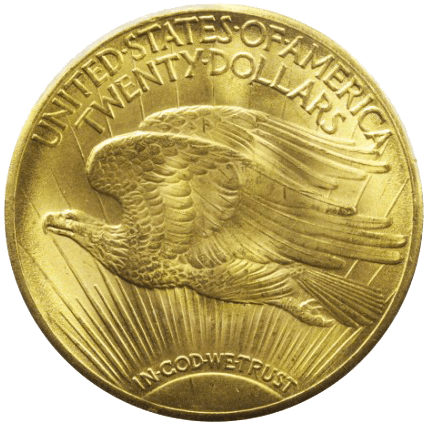 Rückseite 20 US-Dollar Gold St. Gaudens Double Eagle 