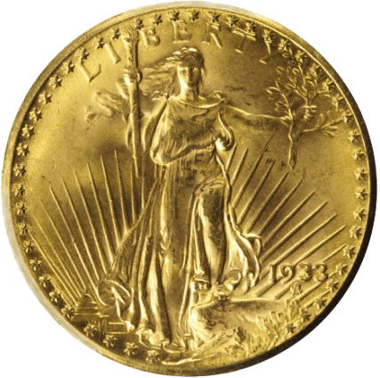 Vorderseite Goldmünze 20 US-Dollar St. Gaudens Double Eagle diverse Jahrgänge, der Hersteller United States Mint