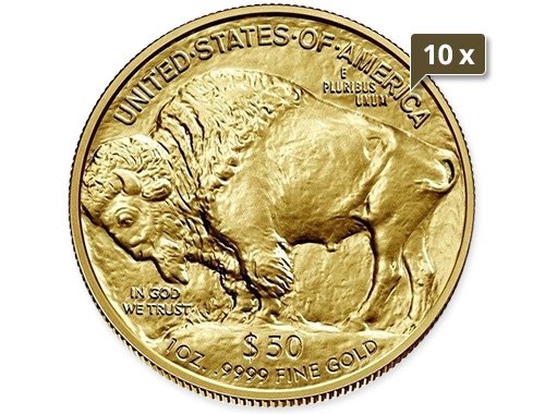 10 x 1 Unze Gold American Buffalo 2023