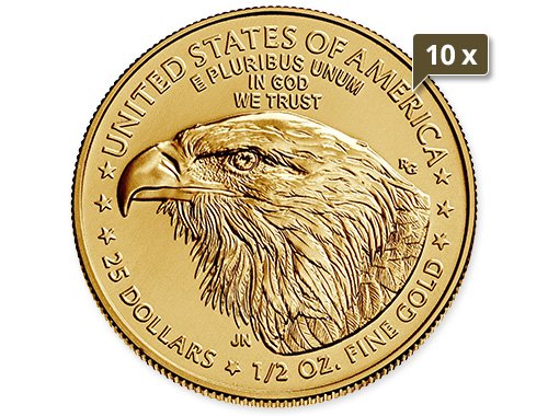 10 x 1/2 Unze Gold American Eagle 2023