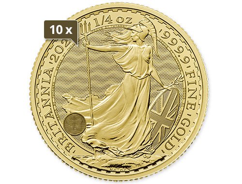 10 x 1/4 Unze Gold Britannia 2024