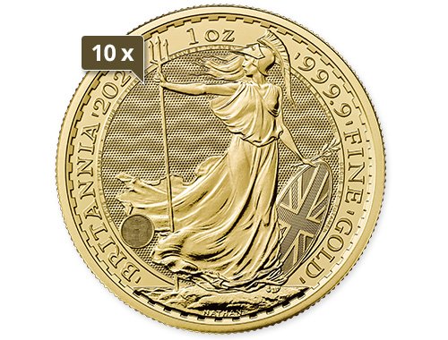 10 x 1 Unze Gold Britannia 2024 