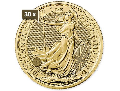 30 x 1 Unze Gold Britannia 2024