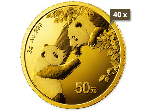 40 x 3 g Gold China Panda 2023
