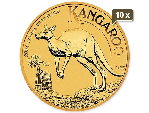 10 x 1/10 Unze Gold Australien Känguru 2024