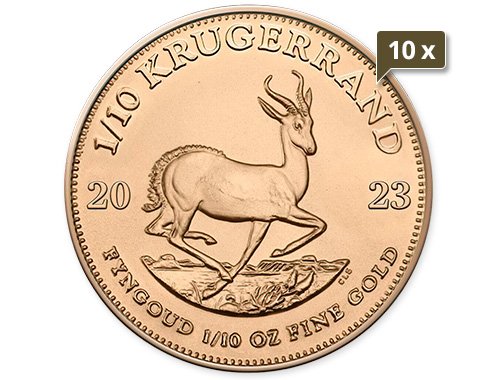 10 x 1/10 Unze Gold Krügerrand 2023