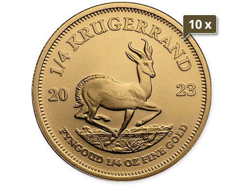 10 x 1/4 Unze Gold Krügerrand 2023