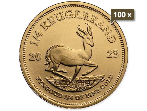 100 x 1/4 Unze Gold Krügerrand 2023