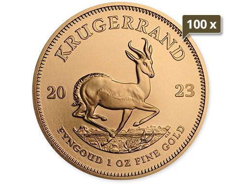 100 x 1 Unze Gold Krügerrand 2023