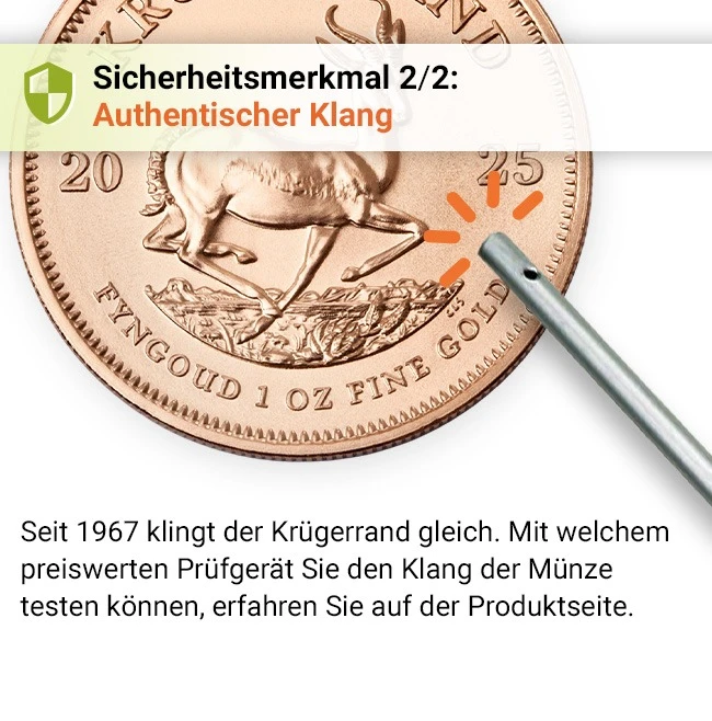 Gold Kruegerrand Sicherheitsmerkmal 2/2