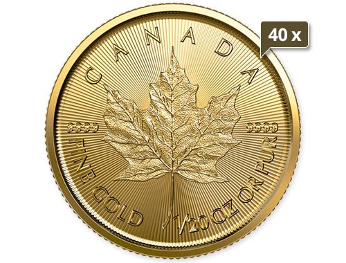 40 x 1/20 Unze Gold Maple Leaf 2022