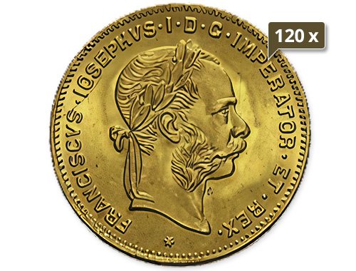 120 x 2,91 g Gold Österreich 4 Florin diverse Jahrgänge