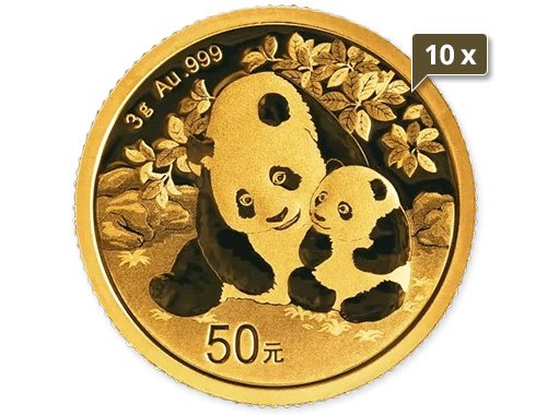 10 x 3 g Gold China Panda 2024
