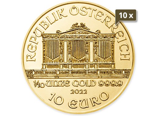10 x 1/10 Unze Gold Wiener Philharmoniker diverse Jahrgänge