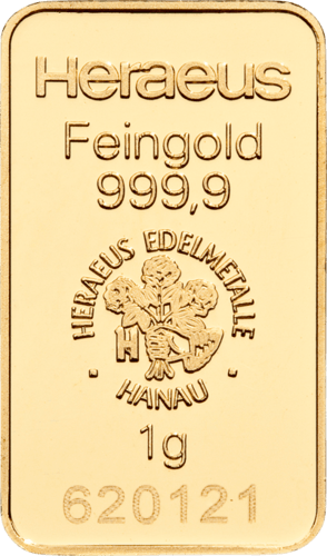 1 g Goldbarren Heraeus (zollfrei)