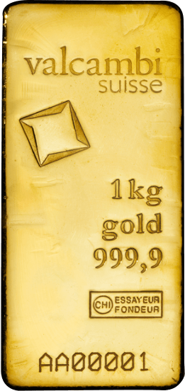 1 kg Goldbarren Valcambi Vorderseite