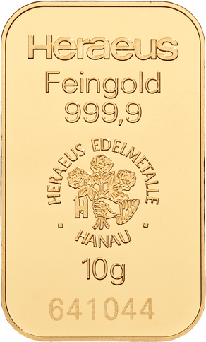 10 g Goldbarren Heraeus (zollfrei)