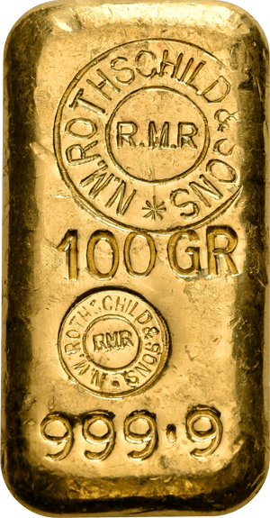 100 g Goldbarren Rothschild