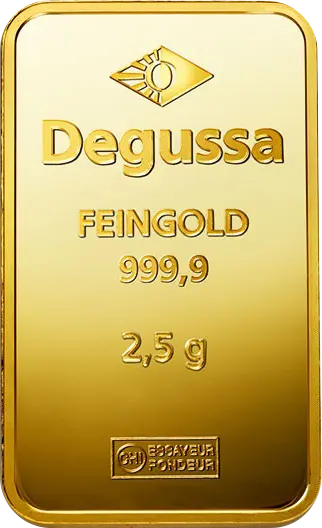 goldbarren 2 5 g degussa gepraegt