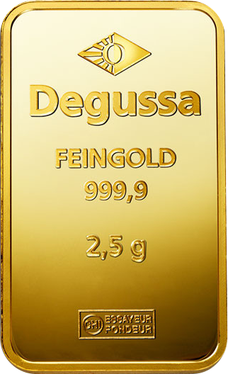 2,5 g Goldbarren Degussa