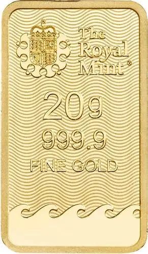 Rückseite Goldbarren Britannia der Hersteller Royal Mint 20 g