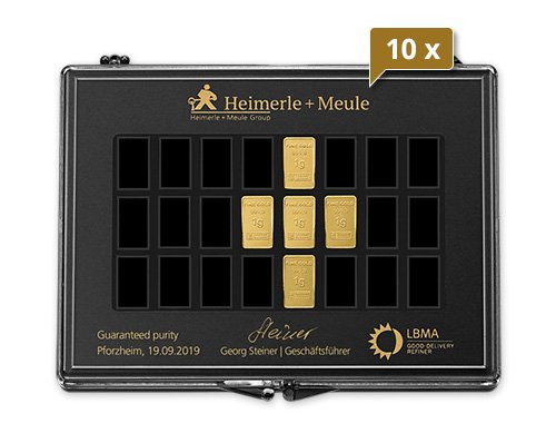 10 x 5 x 1 g Gold UnityBar Collection Heimerle und Meule