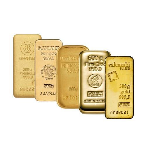 unterschiedliche Goldbarren 500 Gramm diverse LBMA-Hersteller
