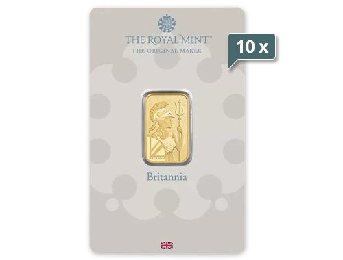 10 x 5 g Goldbarren Britannia Royal Mint