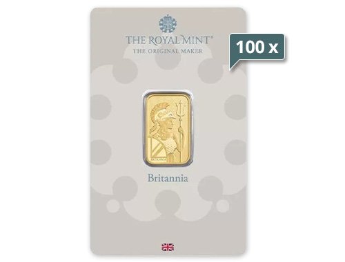 100 x 5 g Goldbarren Britannia Royal Mint