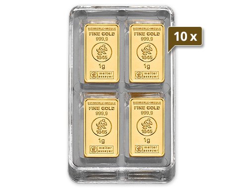 10 x 100 x 1 g Gold UnityBox S Heimerle und Meule