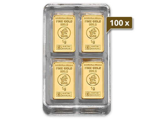 100 x 36 x 1 g Gold UnityBox XS Heimerle und Meule