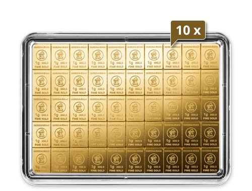 10 x 50 x 1 g CombiBar Goldtafel Heimerle und Meule