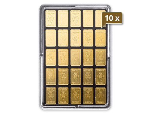 10 x 25 x 1 g Gold UnityBar Heimerle und Meule