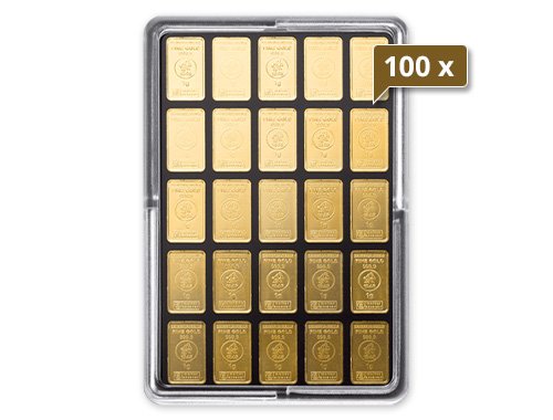 100 x 25 x 1 g Gold UnityBar Heimerle und Meule