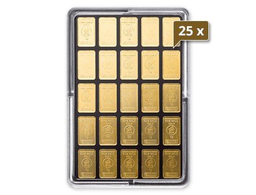 25 x 25 x 1 g Gold UnityBar Heimerle und Meule