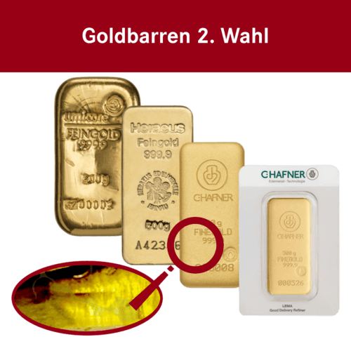 500 g Goldbarren (2. Wahl)