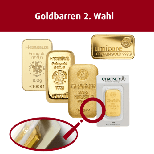 100 g Goldbarren (2. Wahl)