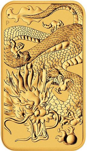 Vorderseite Goldbarren Drache 2022 1 Unze, der Hersteller Perth Mint