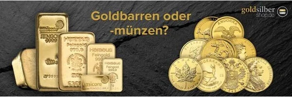 Goldbarren oder Münzen Goldbarren oder Münzen