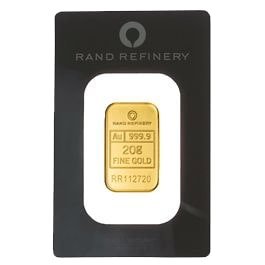 Vorderseite Goldbarren 20 Gramm, der Hersteller Rand Refinery Südafrika