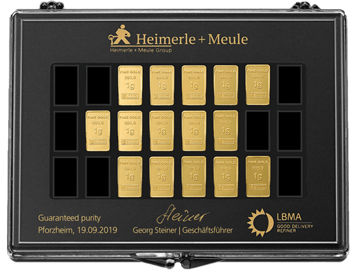 15 x 1 g Gold UnityBar Collection Heimerle und Meule
