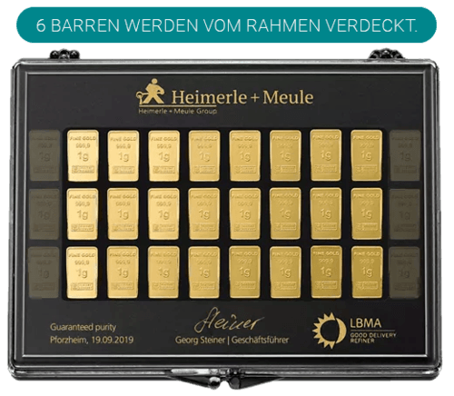 30 x 1 g Gold UnityBar Collection Heimerle und Meule