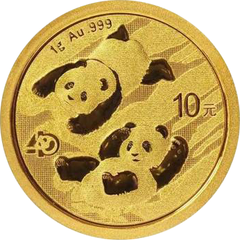 Vorderseite Goldmünze 1 Gramm China Panda 2022, der Hersteller China Mint / China Gold Coin Inc./ Shanghai Mint